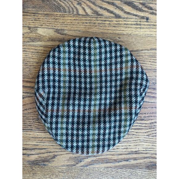 Vintage Dunn & Co Brown Check Flat Cap Hat Mens Size 7.5 - Picture 2 of 7